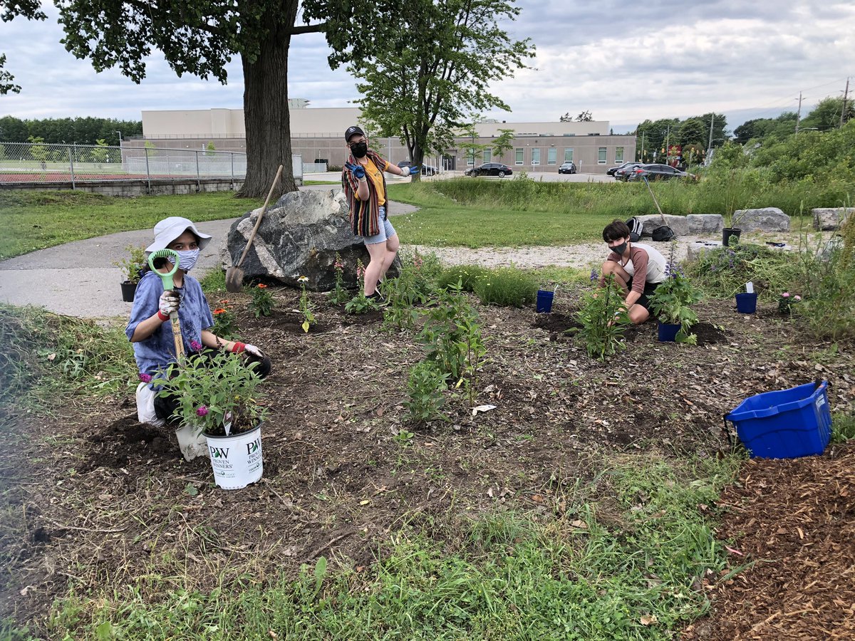 Our Peace Garden is starting to look more peaceful - with help from Krystal, Cam, Mel, Eshal, Ben &amp; his mom. One more visit and it should be perfect. Thx! 🌸 🌳 🐝 🐦 🌺