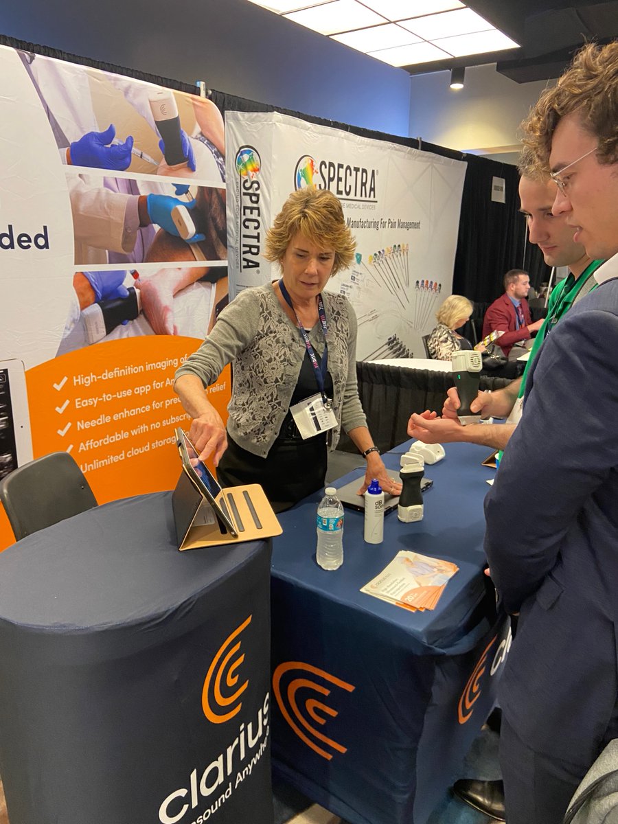 clariusmhealth's tweet photo. Visit us at #ASIPP today, tomorrow Friday 25th and Saturday 26th! Come say hello at booth #802 and see live ultrasound scanning in action. https://t.co/pUH1sOVxVX