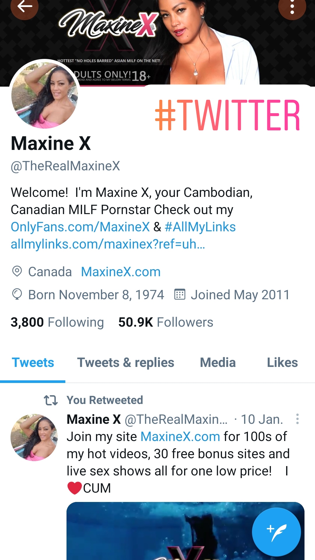TW Pornstars - Maxine X. Twitter. Official #Twitter @TheRealMaxineX #