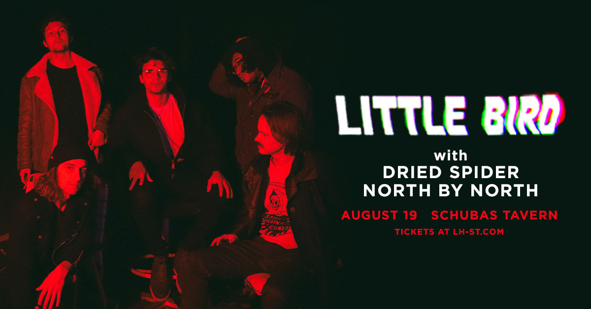 NEW + ON SALE NOW: Charleston indie-soul band Little Bird is coming to Schubas with <a href="/DriedSpider/">DriedSpider</a> + @nxnmusic on 08.19🐦

Get Tickets→bit.ly/3x89Q7z