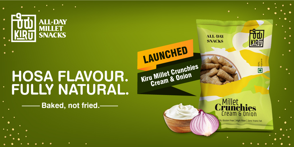 Kiru_Millet's tweet photo. Kiru all-day millet snacks bring the best of health and taste. Now, an exciting variant offers a tangy bite that’s sure to have you licking your lips. Enjoy the Cream & Onion flavour.
#Kiru #NewLaunch #NewVariant #CreamAndOnion #Ooruginal #HealthyAndTasty #MilletSnack #Crunchies https://t.co/CONSuKnAYv