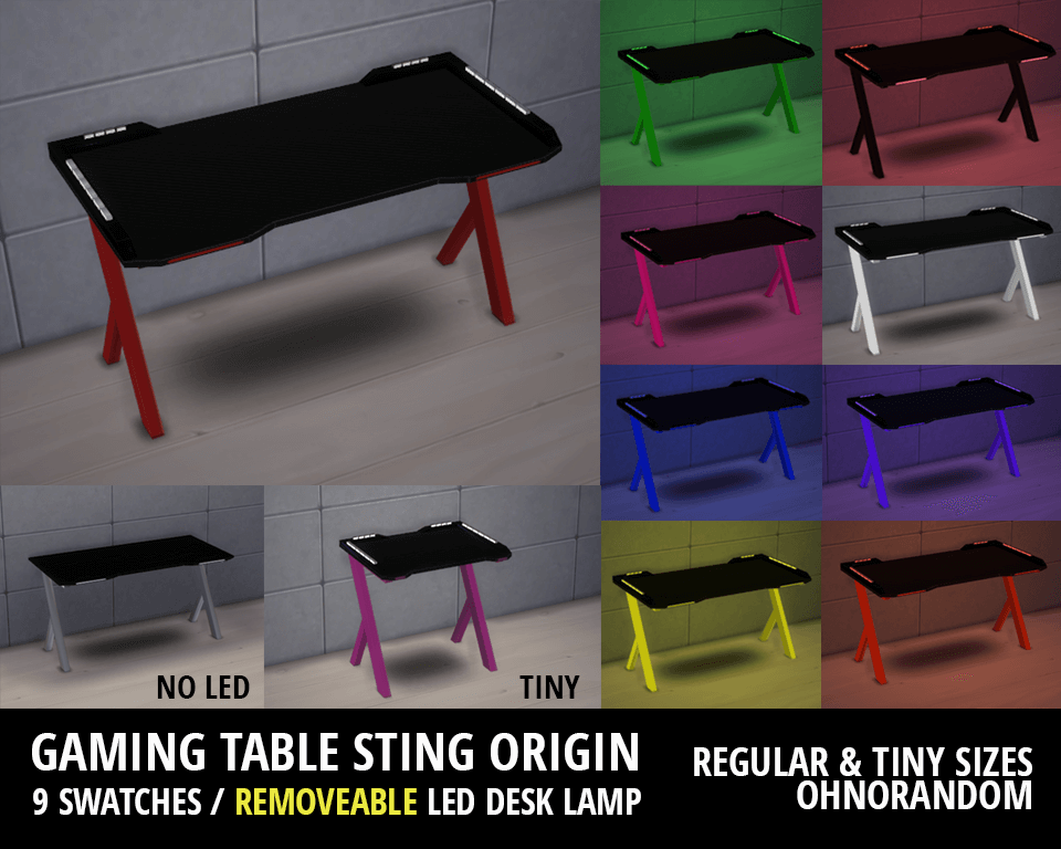 ohnorandom's tweet image. [CC] Gaming Table Sting Origin - 9 swatches. With removable LED #sims4 #sims4cc ohnorandom.com/post/cc-gaming…