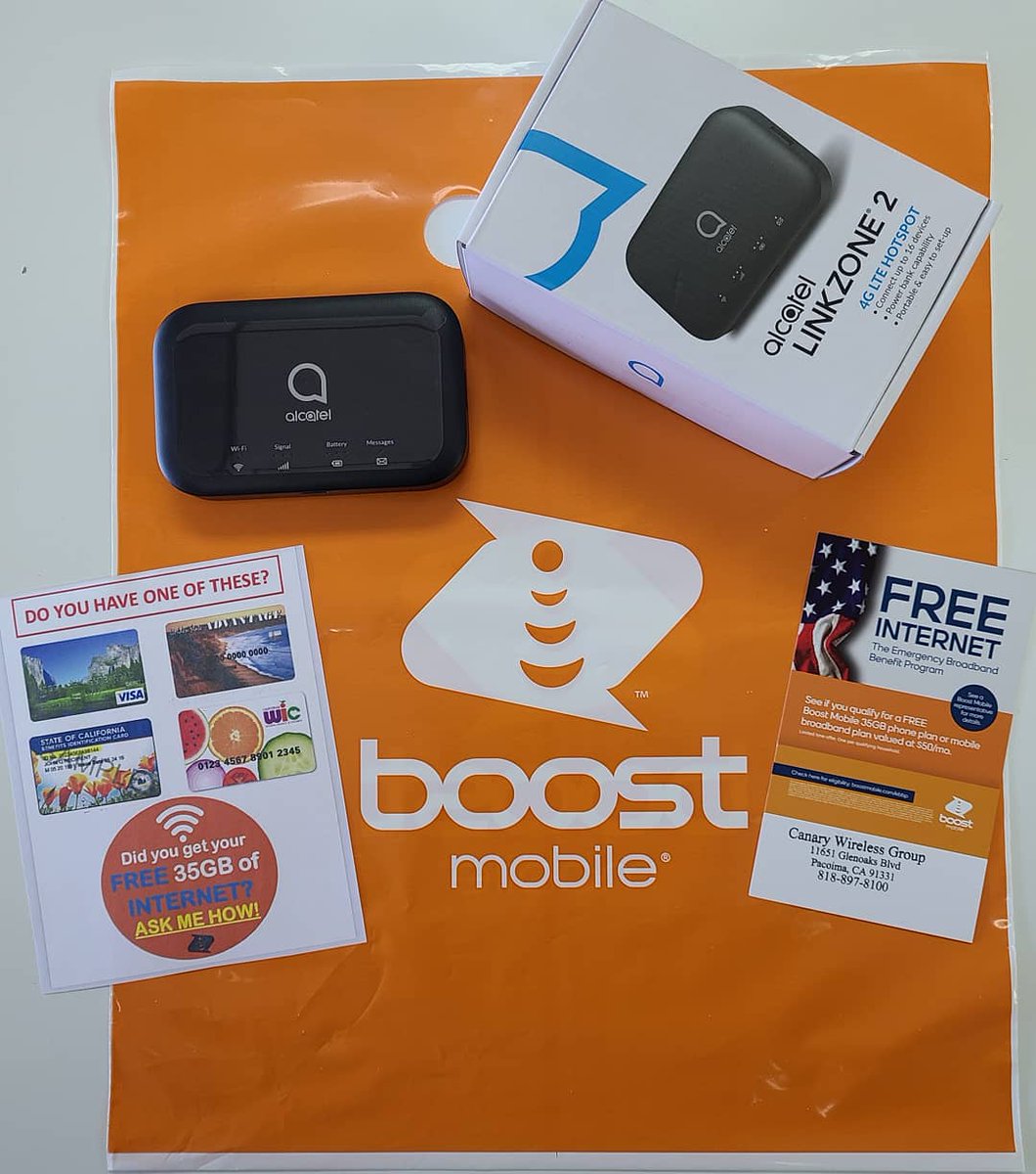 See if you qualify to get 35GB of FREE WIFI a month and buy the device for $25. Must bring the card or documents to see if you qualify. Call for more information 818-897-8100
.Government Assistance
.School Lunch Program
.Pell Grant 
.SNAP/Medicaid/Lifeline
#governmentassistance