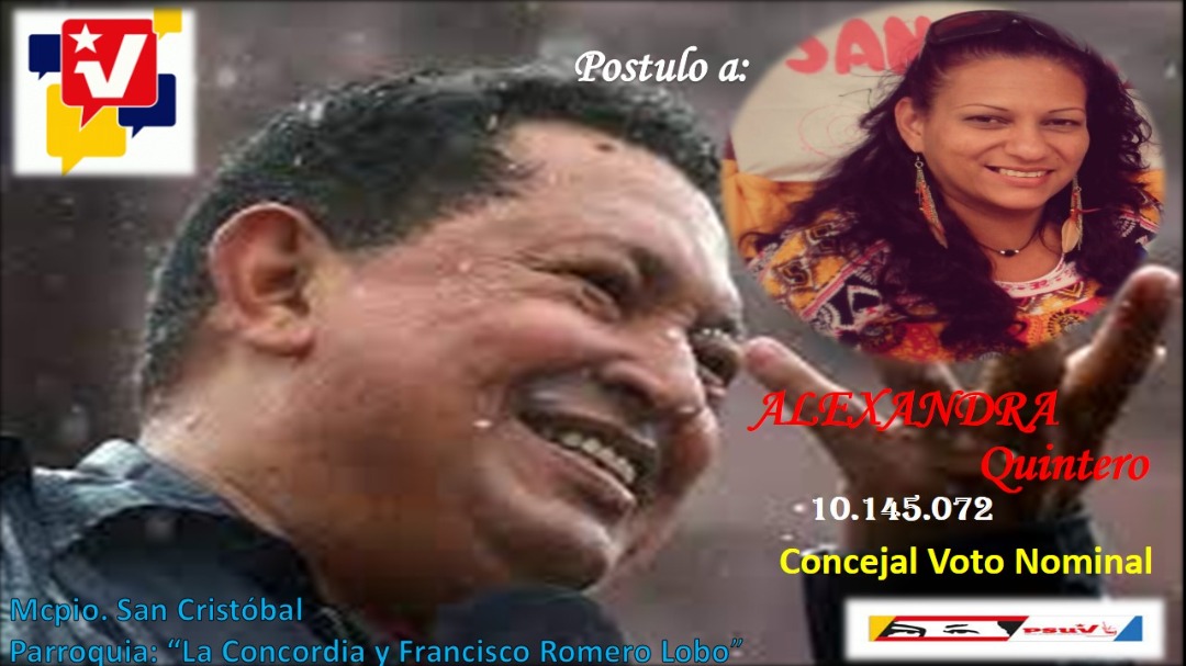 CONCEJAL VOTO NOMINAL Municipio San Cristobal Parroquias la Concordia y Francisco Romero Lobo 
<a href="/Amemosaltachira/">Amemos al Táchira</a>
 
<a href="/sinbozaldearepa/">Jose Rodriguez</a>
 
<a href="/SilvestreRojo/">Silvestre García</a>
 
@ZonaEducTachira
 
<a href="/PSUVTachira/">PSUV Táchira</a>
 
<a href="/alexandra_qa/">SV Alexandra Quintero</a>
 
<a href="/MBFTachira/">MBF TÁCHIRA</a>
 
<a href="/MovSomosVe/">Somos Venezuela</a>