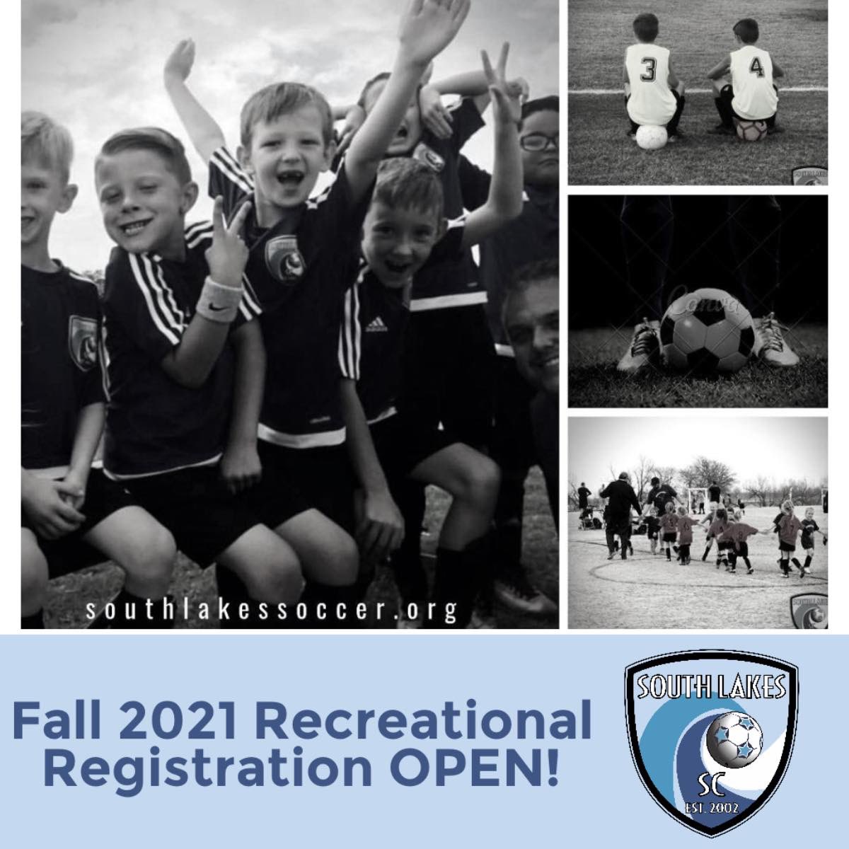 𝗙𝗮𝗹𝗹 𝟮𝟬𝟮𝟭 𝗥𝗲𝗰𝗿𝗲𝗮𝘁𝗶𝗼𝗻𝗮𝗹 𝗦𝗼𝗰𝗰𝗲𝗿 𝗥𝗲𝗴𝗶𝘀𝘁𝗿𝗮𝘁𝗶𝗼𝗻 𝗢𝗽𝗲𝗻!!

🚨Discount if registered prior to July 1, 2021🚨

*Just a few days left to take advantage of that discount!!! 

Ages 4-19
For more information and to register: 
bit.ly/2ZYIhjf