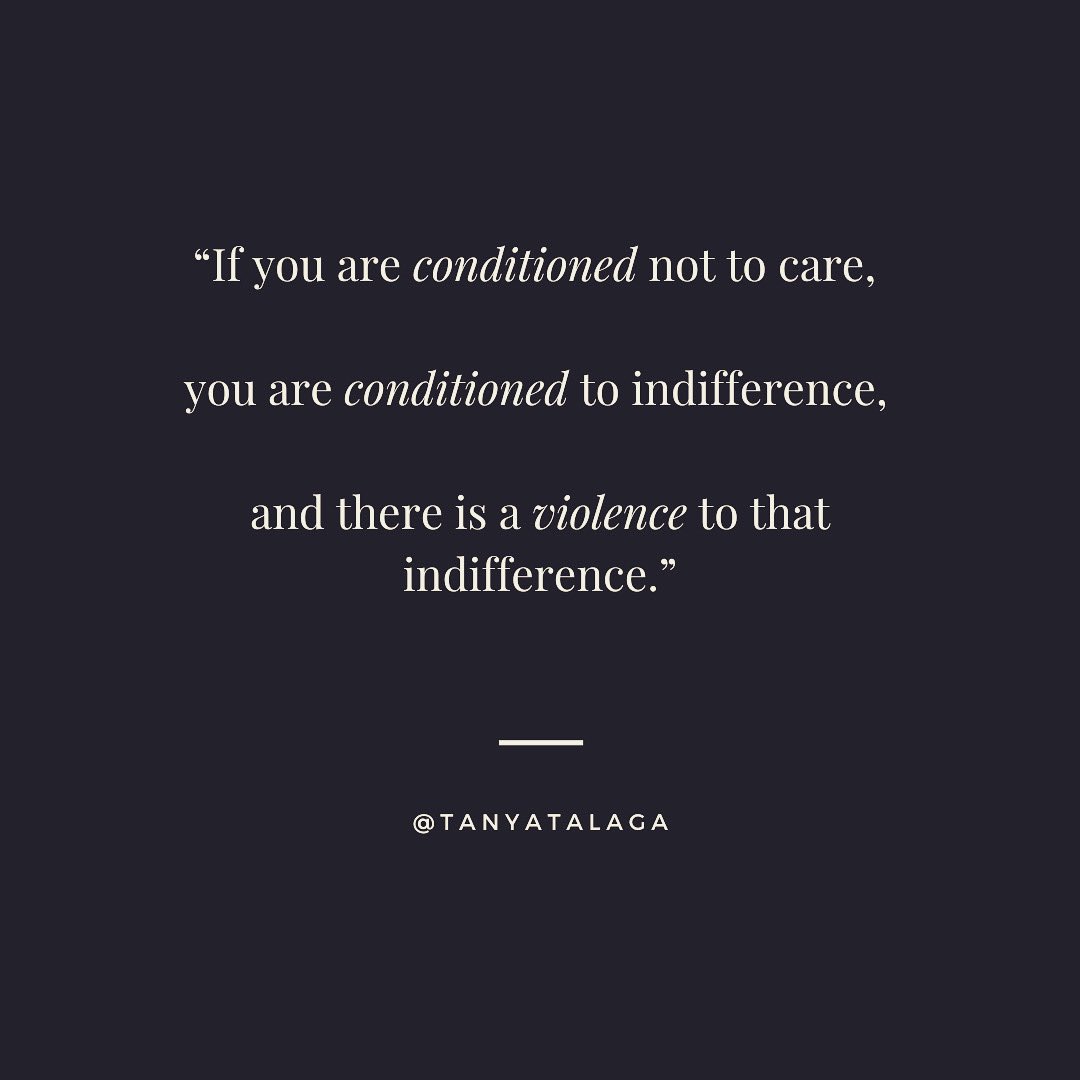 “If you are conditioned not to care, you are conditioned to indifference, and there is a violence to that indifference.” - <a href="/TanyaTalaga/">Tanya Talaga</a> #residentialschools