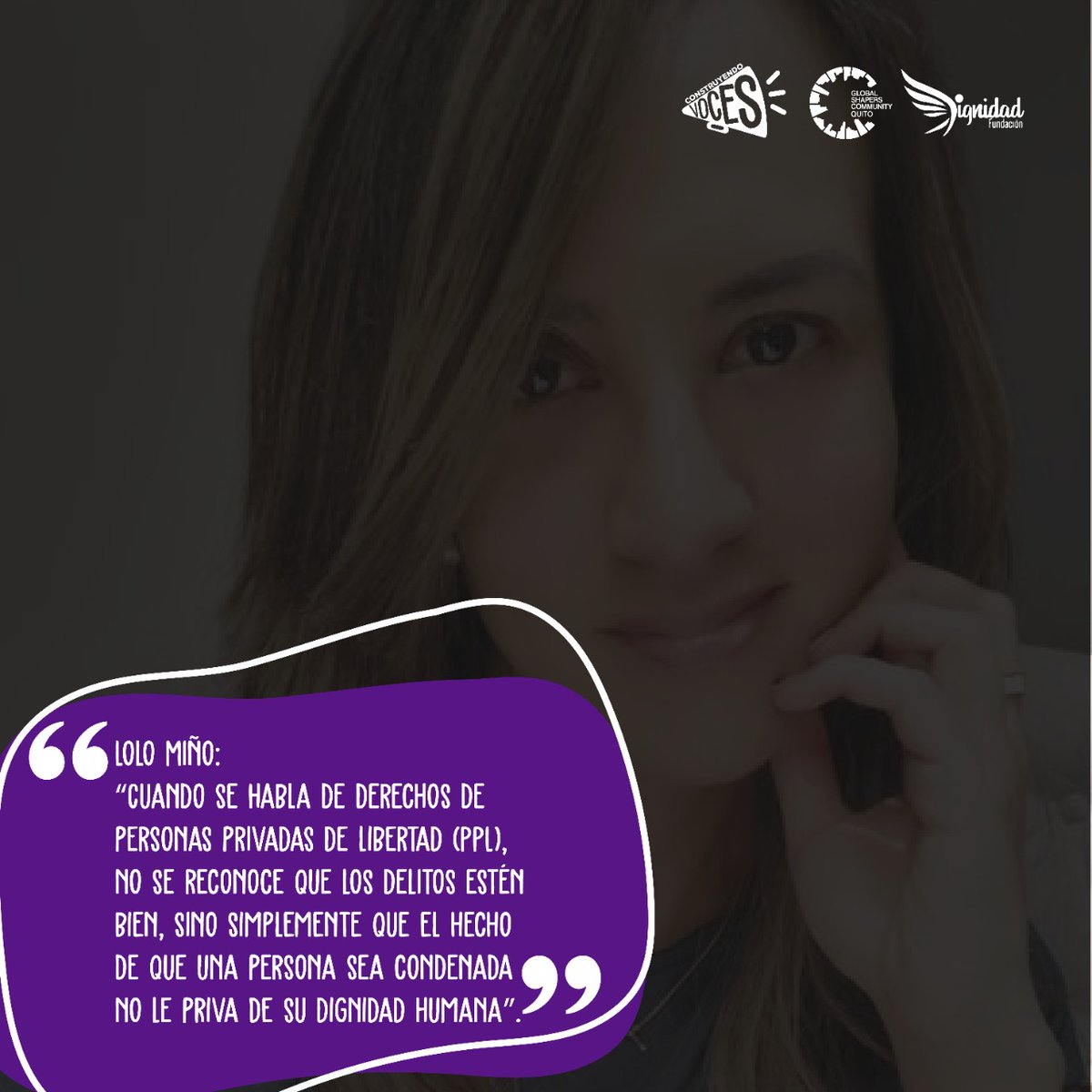 Hoy recordamos reflexiones importantes de nuestras ponentes en el conversatorio por la campaña #PrimeroDignidad <a href="/LoloMino/">Lolo Miño⚖️</a>

No te olvides que puedes hacer tu donación en el siguiente link: fundaciondignidad.org/?page_id=94