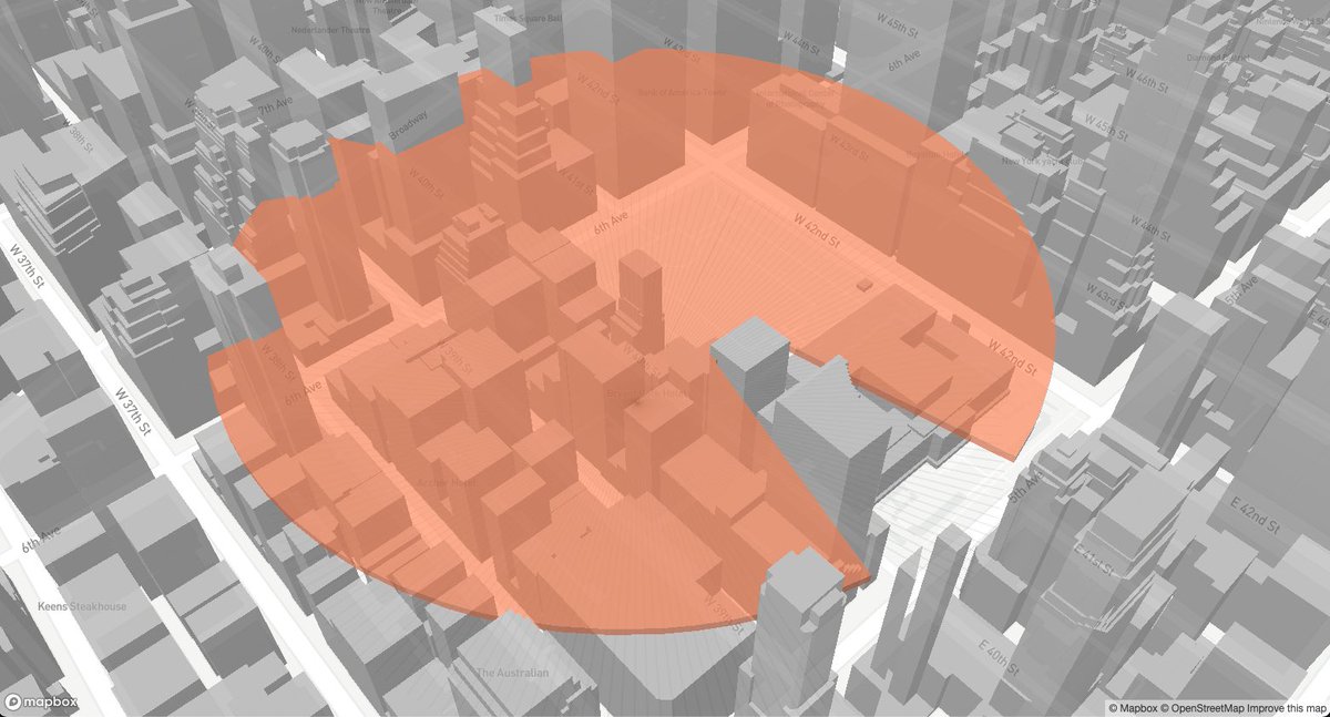 willy_maps's tweet image. Extruded viewsheds with @Mapbox #turfjs