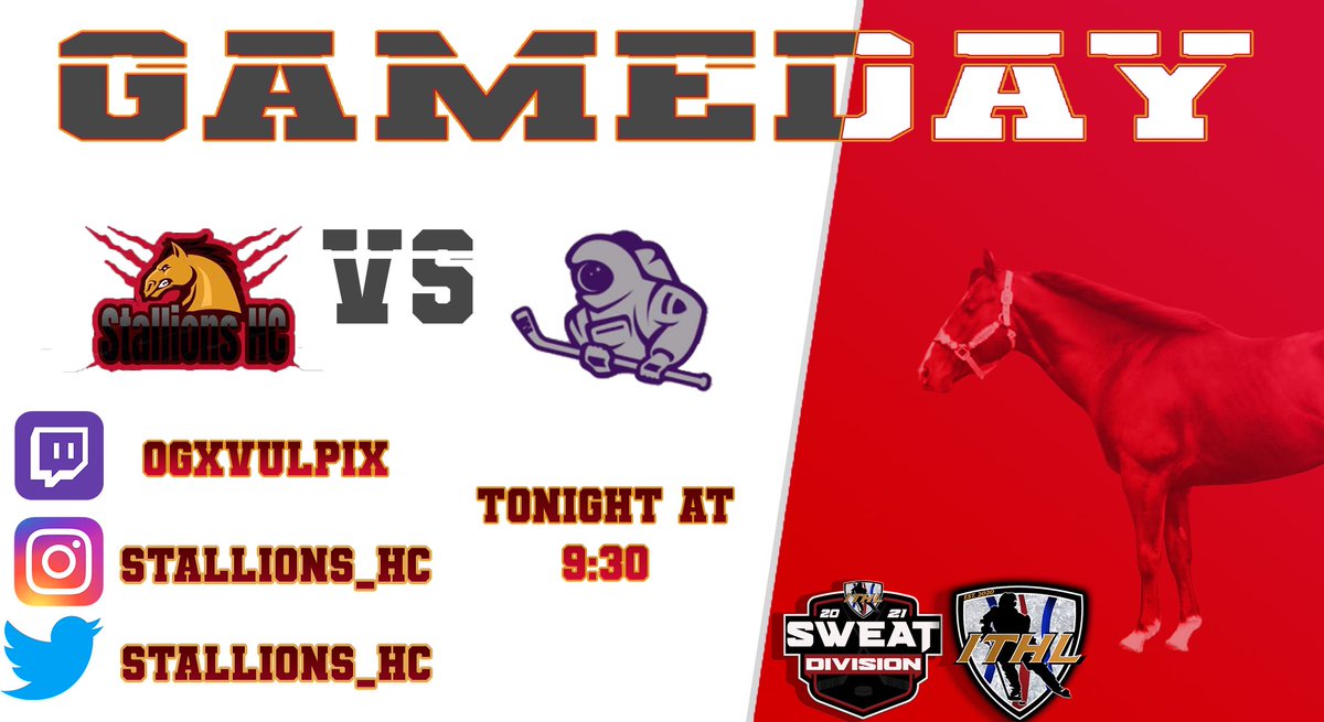 It’s time! Stallions vs @CometsEASHL meet for a fight. Come have fun with the boys.

twitch.tv/ogxvulpix

📸: @TTV_Diliculo