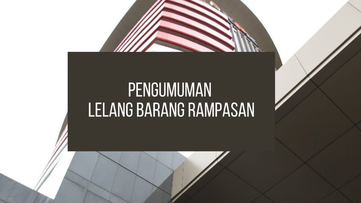 [SIARAN PERS] KPK melalui perantaraan KPKNL Jakarta III, akan melaksanakan lelang Non Eksekusi Wajib Barang Milik Negara tanpa kehadiran peserta lelang dengan cara penawaran melalui internet secara tertutup (closed bidding) atas barang bergerak. 25 Juni 2021. (1/4)