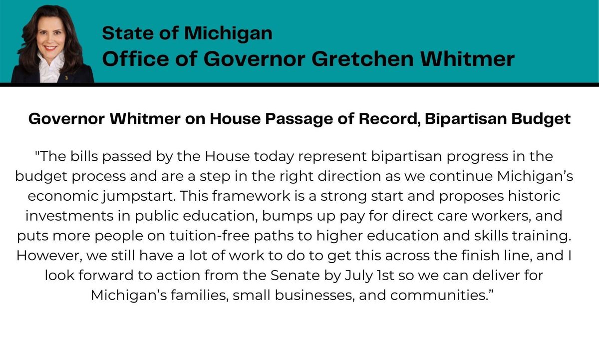Governor Gretchen Whitmer tweet media