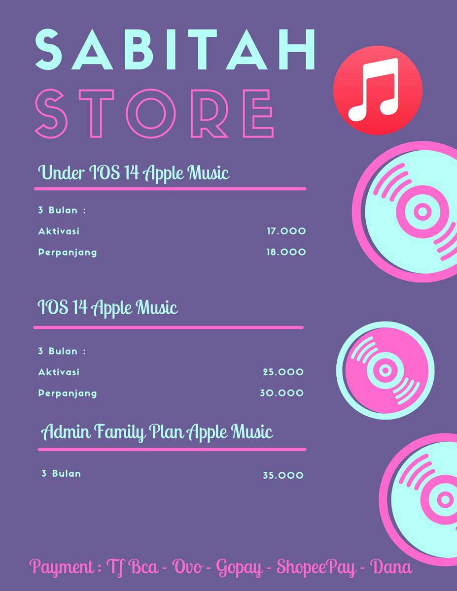 sabitahstore's tweet photo. 💥Apple Music💥 https://t.co/d1oc37H4np