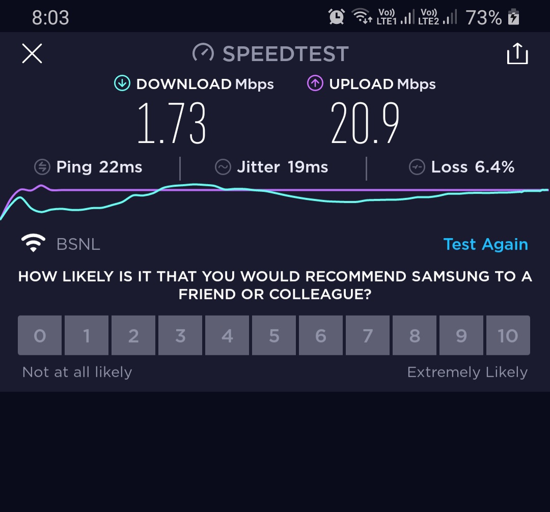 Dr Faheem ul hassan (@faheemul7502) on Twitter photo Dear <a href="/BSNL_JK/">BSNL_Jammu&Kashmir</a> <a href="/BSNLCorporate/">BSNL India</a> did i made any crime by opting and showing trust in your service. I am having bsnl ftth this is the speed i get most of the days. Please let me know why should i continue to pay you every month. Dear <a href="/BSNL_JK/">BSNL_Jammu&Kashmir</a> <a href="/BSNLCorporate/">BSNL India</a> did i made any crime by opting and showing trust in your service. I am having bsnl ftth this is the speed i get most of the days. Please let me know why should i continue to pay you every month.