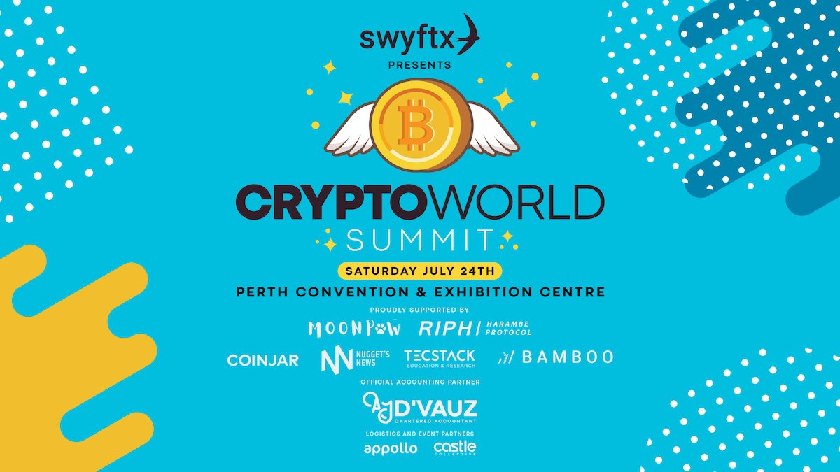 Did you jump on the crypto wagon? Or wanted to start investing in crypto currency but don't know where to start? Join the Crypto World Summit presented by SwyftX! Don’t miss out on the first conference of its kind in Perth. Grab your tickets fast! bit.ly/3qo853y