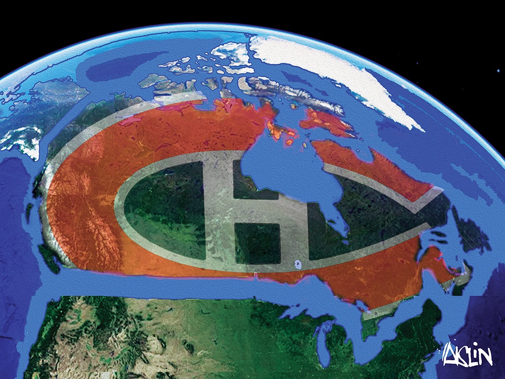 TerryMosher1's tweet photo. The #Habs are now Canada's team! Look for this AislinPhotoToon in Saturday's #MontrealGazette… https://t.co/KGpOgDXcbx