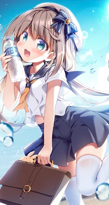 「いっしょに水分補給しよ☀️」 