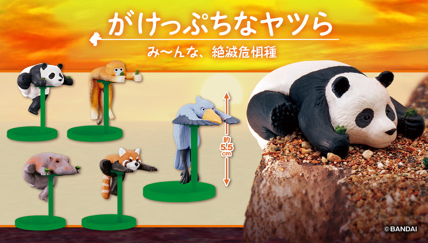 Twitter 上的 公式 バンダイ ガシャポン 商品情報 がけっぷちなヤツら 税込300円 文字通り がけっぷちな 絶滅危惧種達の どうぶつ フィギュア 落ちまいと草をつかんだパンダや カバの 必死感 がたまらない あれ でもさ ハシビロコウって