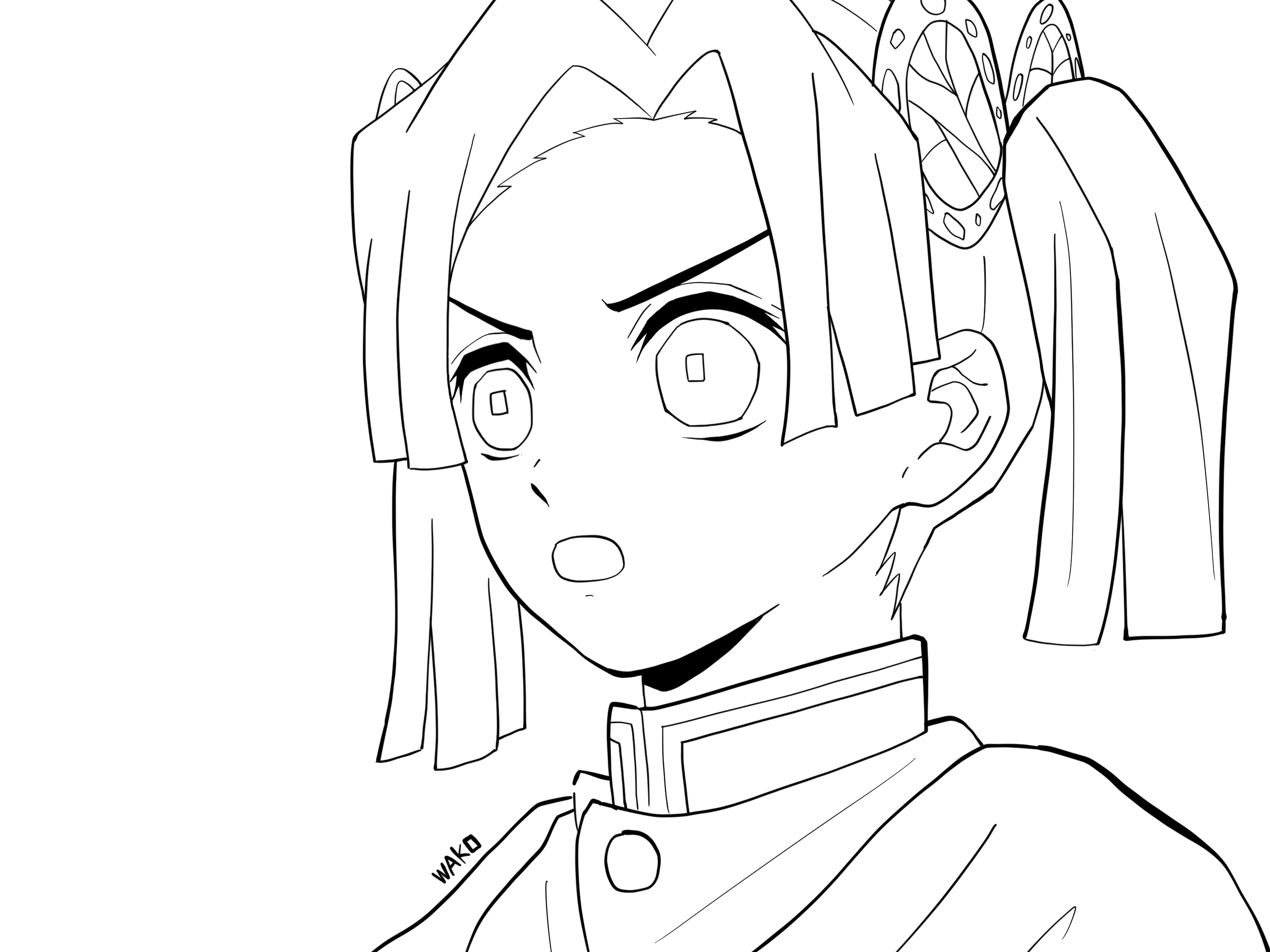Wako かくしごっと 時々ヨメマル 鬼滅の刃の冨岡義勇を描いてみた カッコいいですよね 水柱 水の呼吸などもしっかりと描きこんだようなイラスト また描いてみたいな 線画はお子様の塗り絵にでも使えたら使ってくださいませ 鬼滅の刃