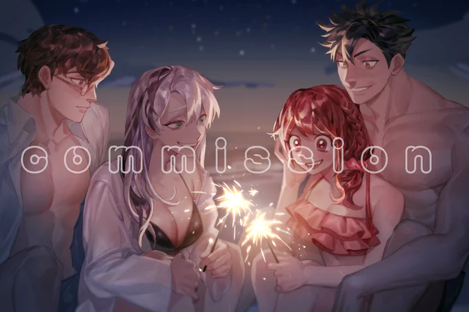 #commission #委託
畫完後一張張排出來好有成就感🥺💕 