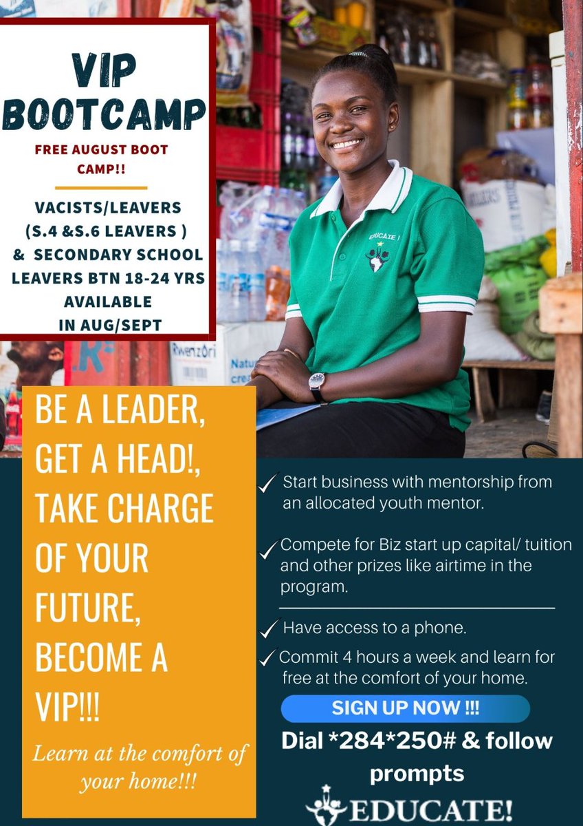 bfb_fred's tweet image. Are you 18-24 years of age and would like to learn skills to start your own business, then-

Join this upcoming #August_Virtual_VIP BootCamp

Don't miss to Win weekly and overall prizzes.