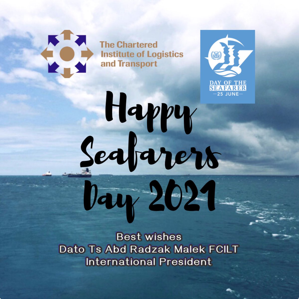 CILT International - The Chartered Institute of Logistics &amp; Transport proudly wishes you a Happy Seafarers Day 2021. Greetings to all seafarers and the maritime community for their indistinguishable service to the industry, community and Nation.

#staysafe #strongertogether