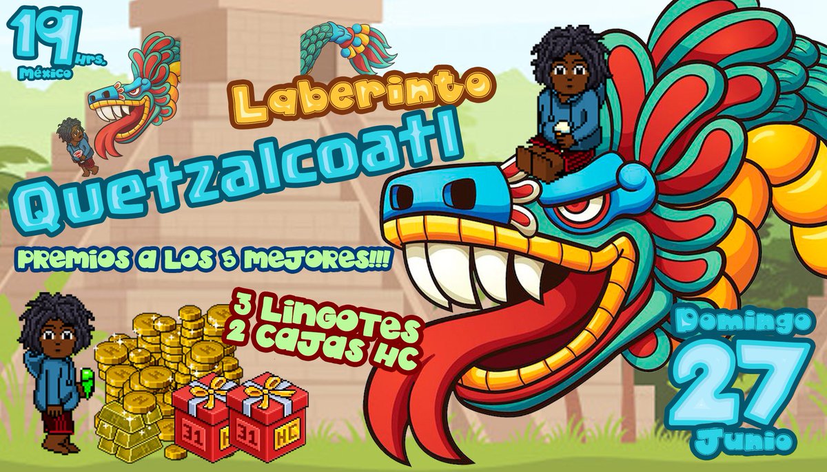 📢🎉👀Nos vemos en el torneo del 
<a href="/LaberintoQ/">Laberinto Quetzalcoatl</a> 🐍🐍¡No se lo pierdan! En punto de las 7:00 p.m.🇲🇽 ESTE DOMINGO 27 DE JUNIO!
💰💰🤑Grandes premios y buena música 😎🖤❤️
<a href="/shark_LabQ/">shark@.@</a> invita! ➡️Tendremos Top 5 por premios de Lingos y Cajas Hc 💰🤑🔥 
¡NO PUEDES FALTAR! 🎉