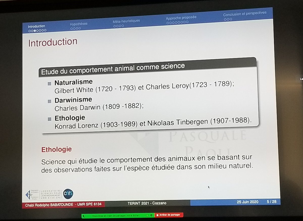 BertrandMocquet's tweet photo. #EnPause Colloque #smartPaesi, deuxième jour, session informatique. Principes autour de l'éthologie par @chabibabatounde + Observations par #iot ou #RCSF = ethogramme https://t.co/3TQETeghFd