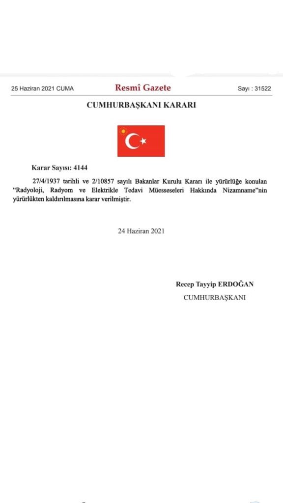 Kaldırılan mevcut Nizamname yerine, haklarımızı daha kapsamlı şekilde koruyacak,iyileştirecek yeni bir Nizamname gelmeyecekse !
#RadyolojiNizamnameDokunma
<a href="/RTErdogan/">Recep Tayyip Erdoğan</a> <a href="/drfahrettinkoca/">Dr. Fahrettin Koca</a>
