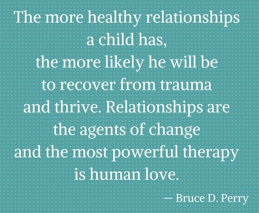 AguirianoPaula's tweet photo. “The more healthy relationships a child has, the more likely he will be to recover from trauma and thrive. Relationships are the agents of change and the most powerful therapy is human love.” @BDPerry https://t.co/zHwV57NJE2