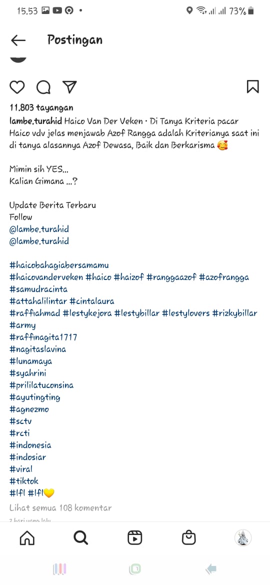 ImperfectGirl04's tweet photo. Bang @azofrangga keluar dulu kek dari goa,udahan yuk semedinya.abang lagi rame nih jadi bahan hosyiiip😁kita mah pasti doain yg baik² buat bang ajop ma haico.asal #haicobahagiabersamamu bang @azofrangga 
#haicobahagiabersamamu 
#bahagiabersamamu https://t.co/ZLD4RRaKvs