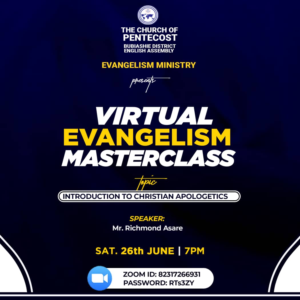 copbeayouth's tweet photo. Something big is happening tomorrow.
Do you get a lot of questions about the Christian Faith?
Do these questions seem to be logically taking you off your balance?
Worry no more.
The LECTURE just for you is here. Join us tomorrow for an online apologetics series
#Evangelism #Faith https://t.co/UfpoCy2XMZ