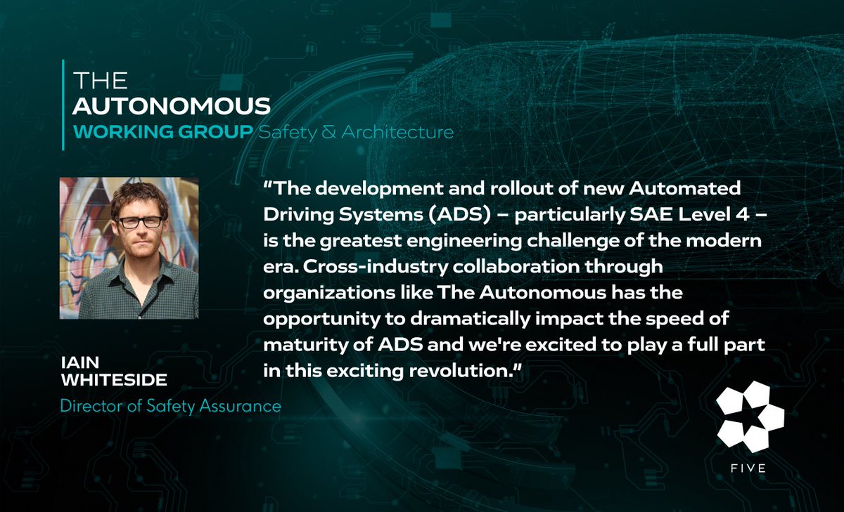 It’s official - Five has partnered with major tech and automotive industry players to form The Autonomous Working Group on ‘Safety &amp; Architecture’ 🙌🏼

Check out the full news now: the-autonomous.com/news/major-tec… #AutonomousDriving #FutureMobility