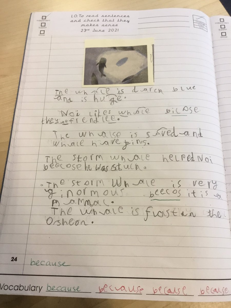 BartonMossCPS's tweet photo. Super Literacy today from Alfie and Maks ๐๐fabulous independent writing to convey ideas from the story โ The storm Whale in Winterโ by Benji Davis. The boys re read their sentences to check they made sense @mrsunsworth35 #everychildliterate #conficence #readyforyear2 https://t.co/M5TYt8mC1B