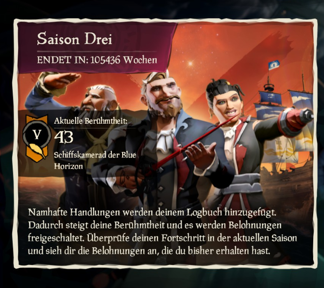 Kleeblattmann1's tweet photo. @SeaOfThieves @RareLtd 
Season 3 will probably never end ;-)
#SoT #SeaOfThieves #Rare #Xbox #Pirates https://t.co/zMukrnkJez