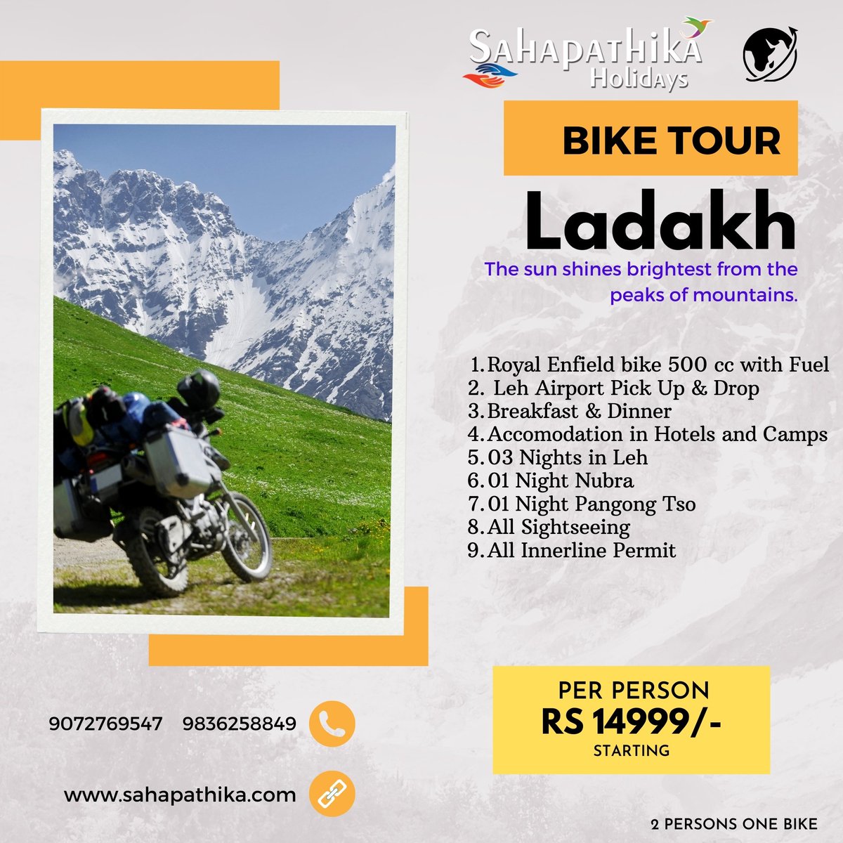 Ladakh Bike Tour
The mountains are Calling....

#ladakhbiketrip #ladakh #ladakhtourism #lehladakhdiaries #lehladakh #india #travel #sahapathika #wanderlust #indiatourism #indiatravelgram #indiatravelgram #instagood #instatravel #like4likes #feelgood #wewilltravelagain