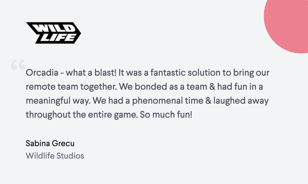 "What a blast!" 💥

We LOVE hearing back from beta customers who were able to get together virtually and bond as a team. 👨‍👩‍👦
