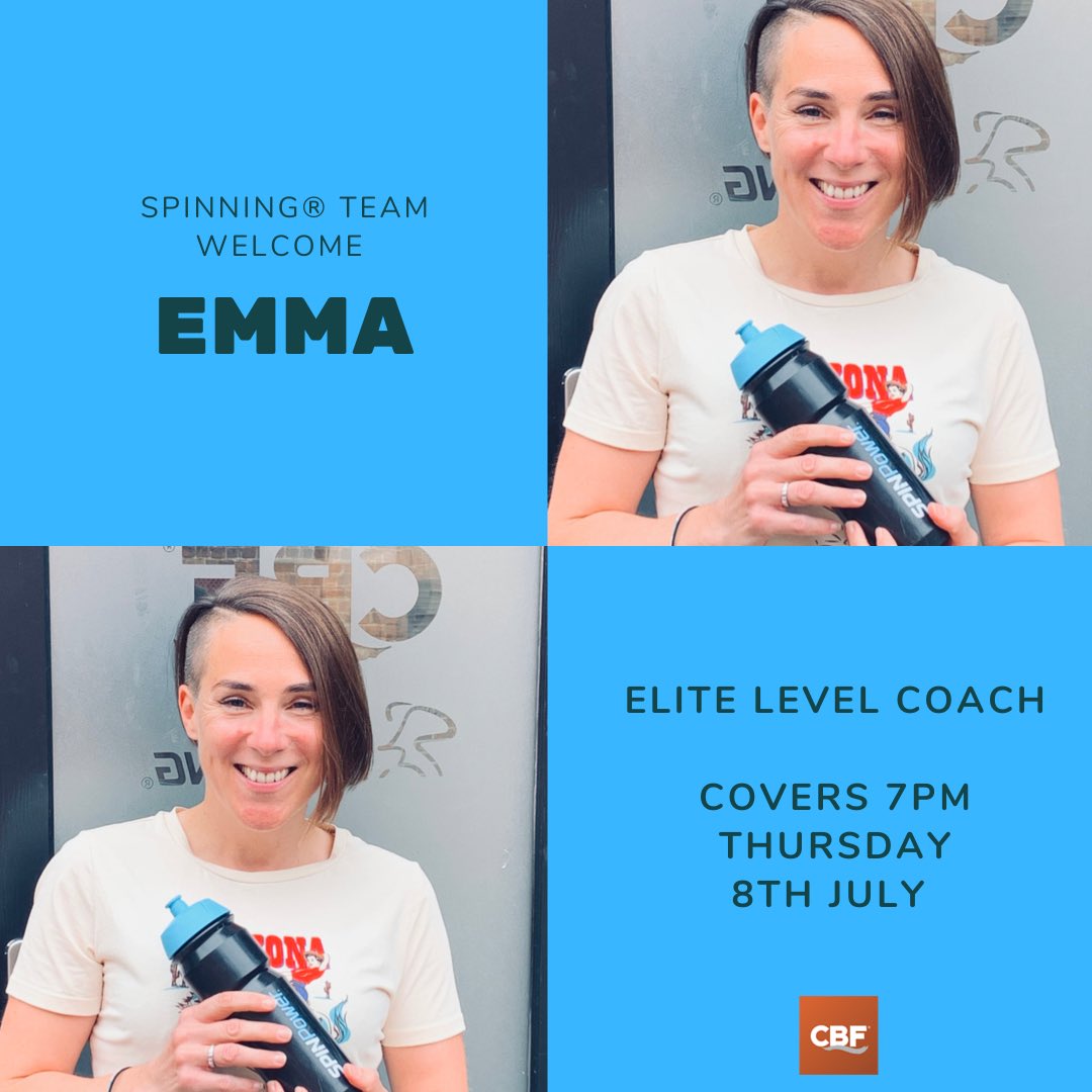 catbookerfit's tweet photo. We are really excited to have a new member to the team at Studios CBF. Official Spinning®️ Studio. Come and see Emma on Thursday 8th of July 7pm 45 minute Spin Class #teamcbf #spinning #spinpower @athleticumfit @SpinningHQ https://t.co/suQudymNMN