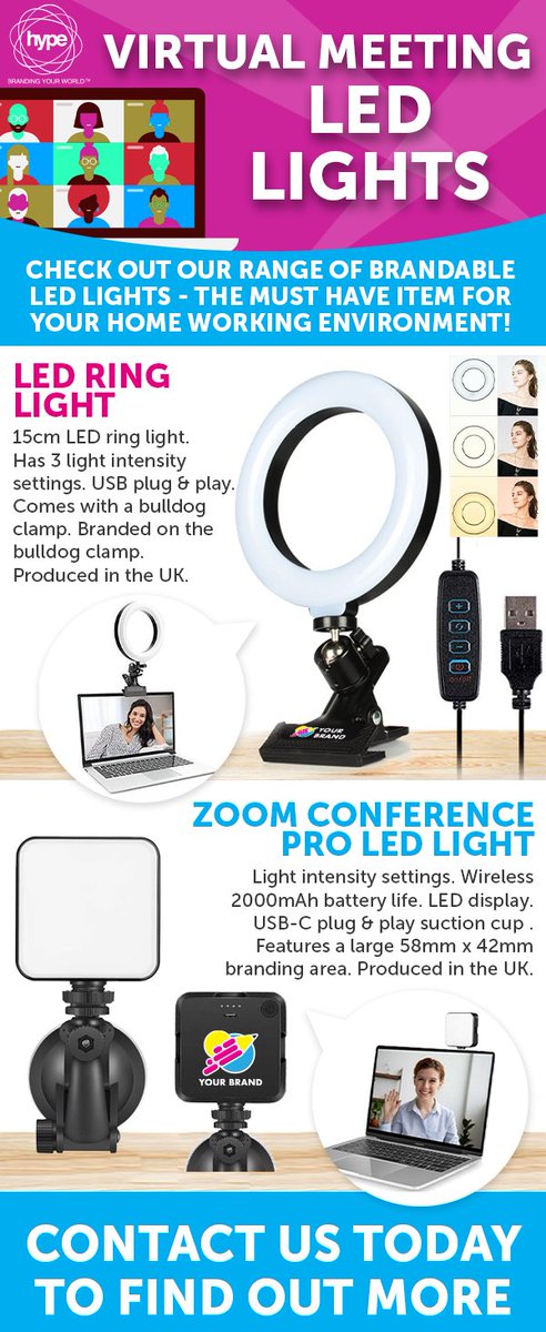 Virtual Meeting LED Lights - show off your bright side with our new LED lights! Simply plug them in and illuminate in your live streams ! conta.cc/3h4p32i
