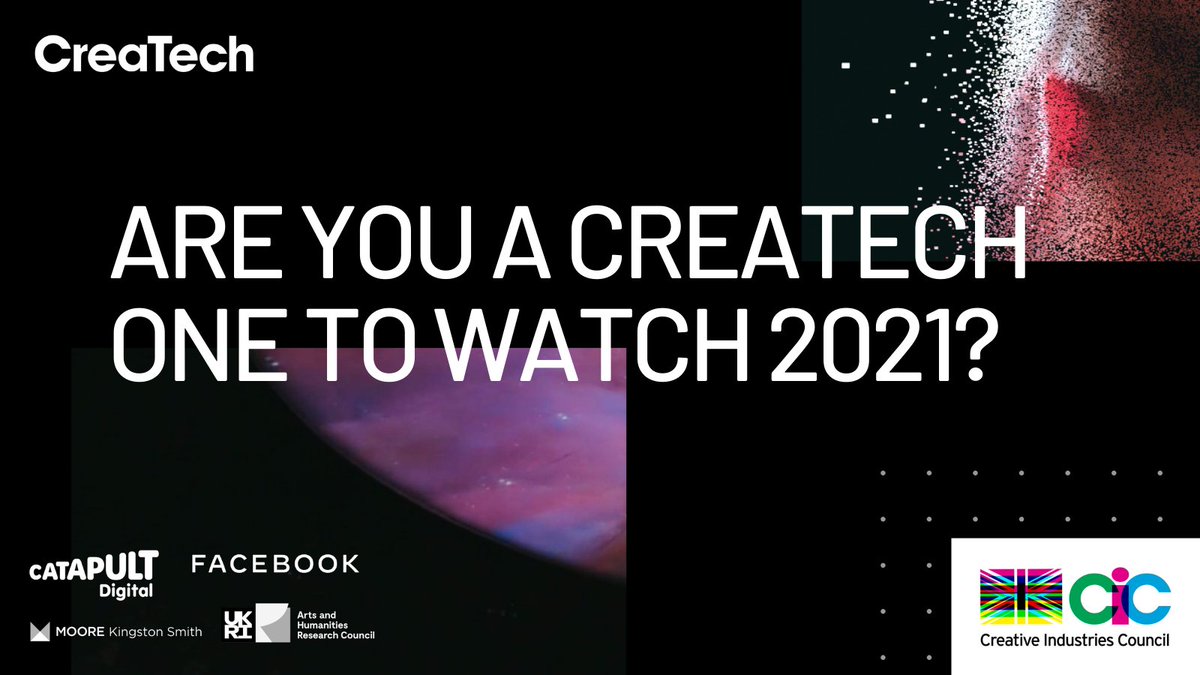 CreativeIndsUK's tweet photo. ⏰ Last chance to enter the 2021 #CreaTechUK Ones To Watch showcase ⏰

If you're bringing together creativity &amp; tech to create pioneering products, services or experiences, we want to hear from you! 

It's free to enter - deadline is midnight on Monday. 

https://t.co/rJzRRWDbwn https://t.co/Kgf930RnTC