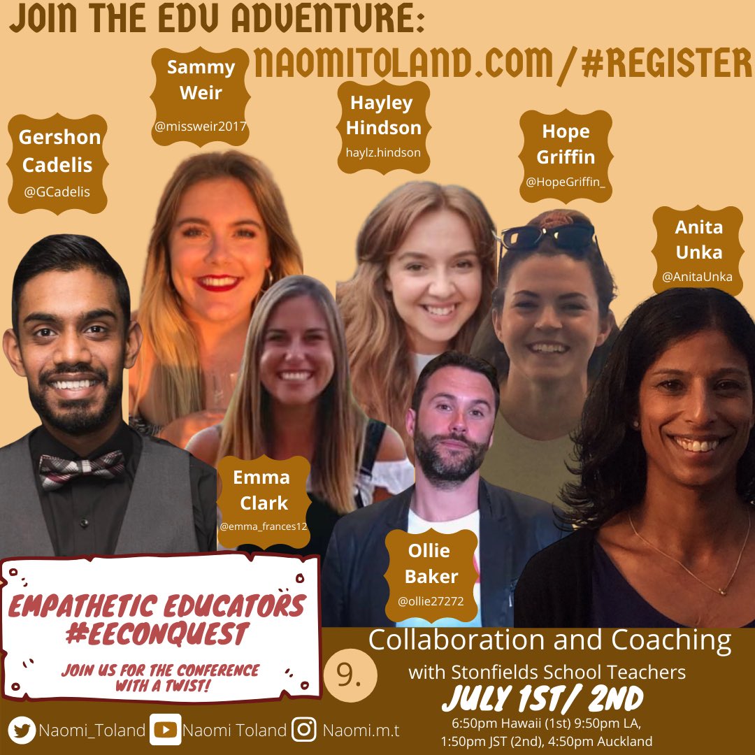 Can’t wait to talk my fabulous colleagues from <a href="/StonefieldsSch/">Stonefields School</a> this time next week all about #Collaboration &amp; #Coteaching 

<a href="/AnitaUnka/">Anita</a> <a href="/emma_frances12/">Emma Clark</a> <a href="/missweir2017/">Sammy Weir</a> <a href="/GCadelis/">Gershon Cadelis</a> <a href="/ollie27272/">Ollie Baker</a> <a href="/HopeGriffin_/">Hope Griffin</a> Hayley 🌏💙

Find out more: bit.ly/EEConQuest2021

#bettertogether #dreamteam