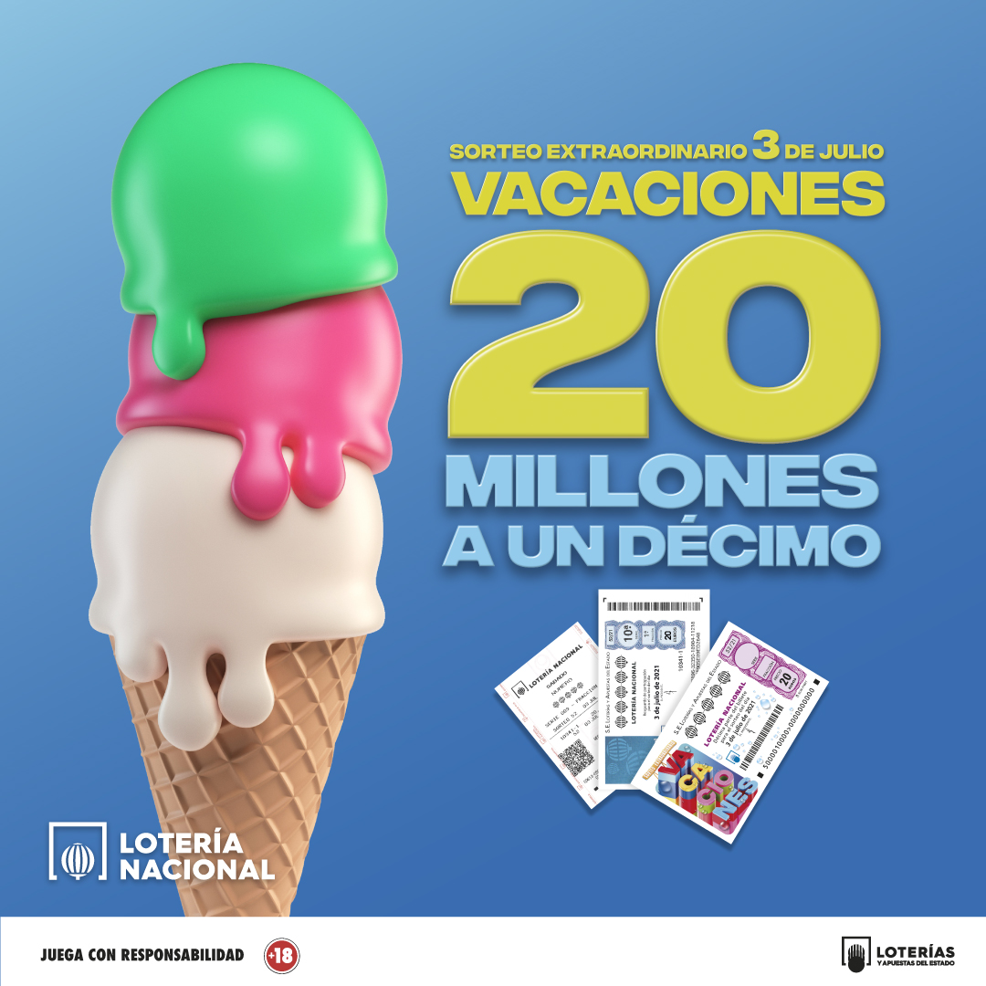 loterias_es's tweet photo. Puedes olvidarte de las palas, de la colchoneta…pero no te olvides de que mañana se celebra el #SorteoDeVacaciones de #LoteríaNacional.
Este año, con 20 millones a un décimo, tus vacaciones de siempre te parecerán extraordinarias. https://t.co/O6t3MsRlQv https://t.co/PZLdPZ91Fd