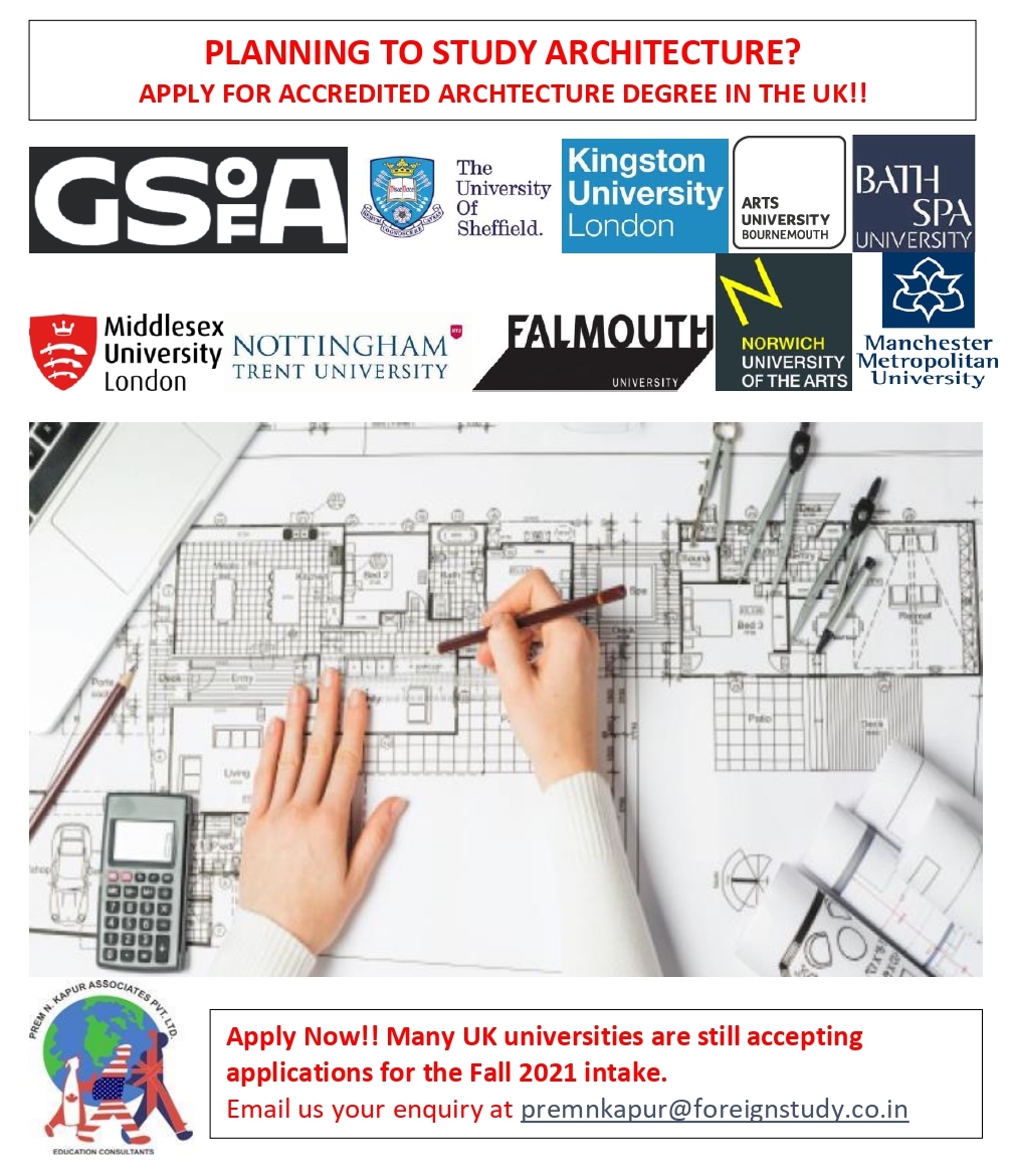 Foreignstudy81's tweet photo. Apply for ARB accredited BArch/MArch Architecture programmes in the UK. Many design universities are still accepting applications for Sep 2021 intake. 
We can help you apply!
Write to us at premnkapur@foreignstudy.co.in
#universityeducation #foreigneducation #student https://t.co/jOdQ8EZ81s