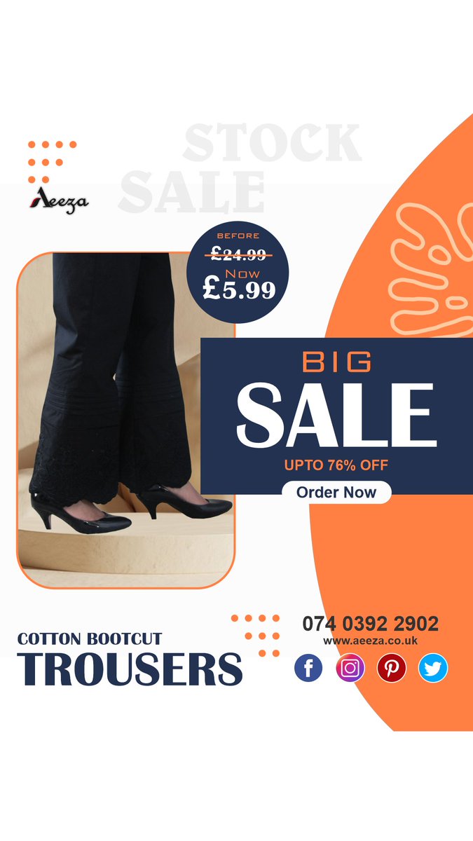mabsy76's tweet photo. 🔥Big Clearance Sale
👉 Black Cotton Bootcut Trouser
🌍 Visit https://t.co/FY4dElGNfu
.
#aeezauk #matthanock #trousers #trousersuit #trouserspants #trousersforwomen #THEBOYZ #TorySleaze #TROUSERSDOWN #TROUSERSET #trousersmazella #Miami #trouserspointbeach #Rihanna https://t.co/FKxG3dc28k
