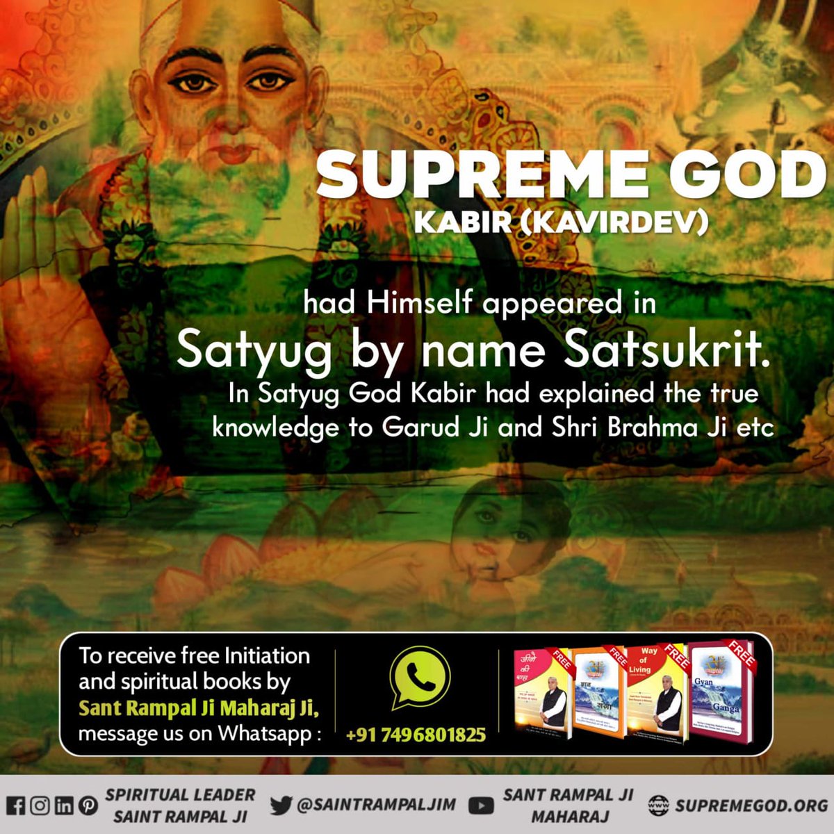 BaljeetSainiDa1's tweet image. #KabirPrakatDiwas
Kabir is supreme God who Himself appeared in Satyuga by name Satsukrit.
For detail read precious book
Gyaan Ganga.

More knowledge visit to satlok ashram you tube channel
#PSL6final
@SaintRampalJiM