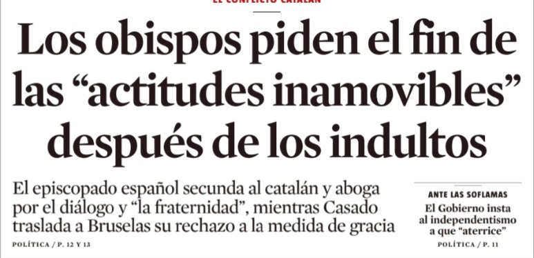 Cuando los obispos catalanes se posicionaron a favor de los indultos, la triderecha señalaba con sorna: "claro, son catalanes".

¿Y ahora? 👇👇