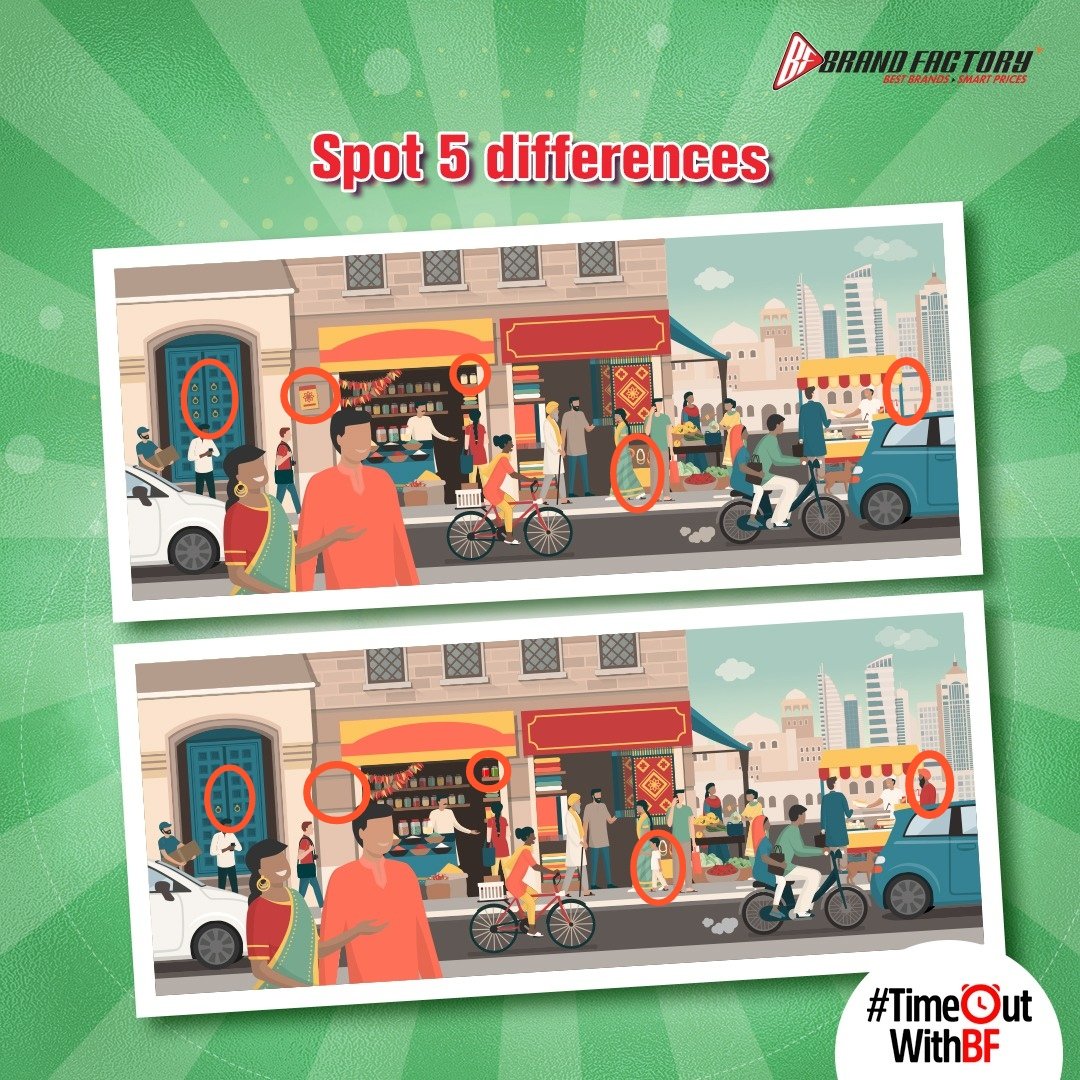 sourav_okay's tweet image. Here's I spot difference from the images
#TimeOutWithBF #SpotTheDifference #SpotDifference #Contest #ContestAlert #BrandFactory #Discounts365Days
Join us
@Sandeep13_ 
@mysterioussu 
@abha_mishra19 
@PampaDutta11 
@Rekha_i_am