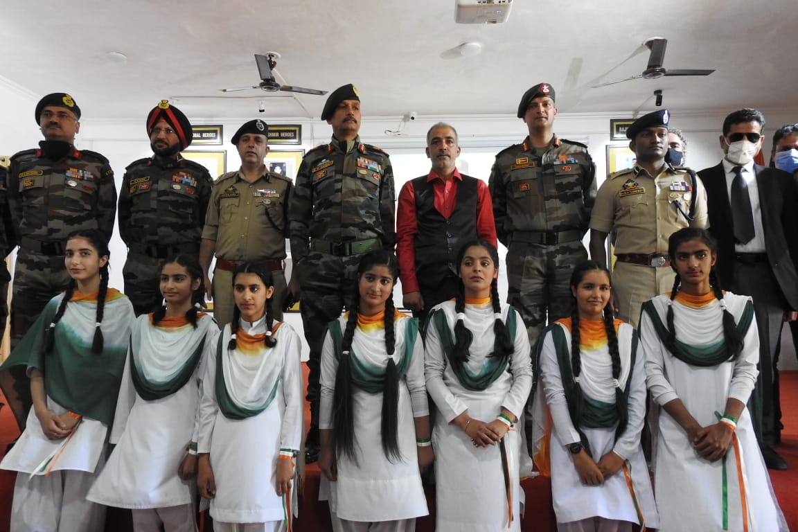 NorthernComd_IA's tweet photo. In #Budkot, #Handwara ‘Ashutosh Army Goodwill School' was renamed &amp; dedicated in memory of Late Colonel Ashutosh Sharma, SM**. Mrs Pallavi Ashutosh addressed everyone, unveiled the AGS Journal and Ashutosh Gallery and a group dance by students was conducted. https://t.co/qUl90l9x6J