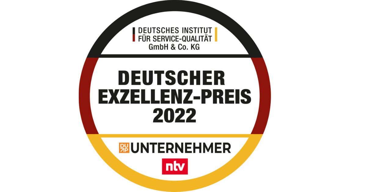 Jetzt für den Deutschen Exzellenz-Preis 2022 bewerben! Zusammen mit @ntvde und der DUP Unternehmer Plattform zeichnen wir hervorragende Leistungen im Rahmen der digitalen Transformation aus. Die Bewerbungsphase läuft noch bis zum 30. September: bit.ly/3j8TS8Z