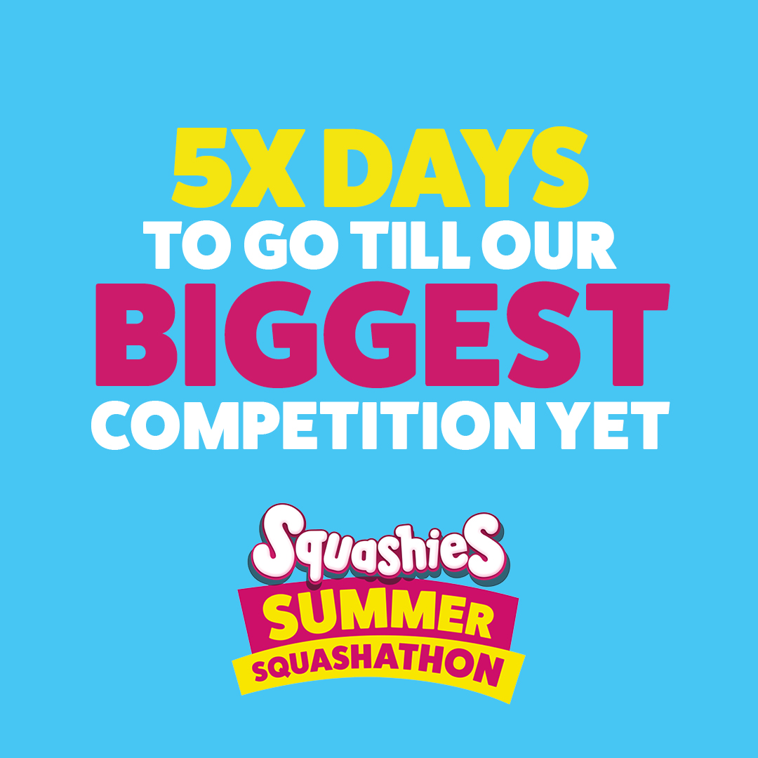 squashies1's tweet photo. ⏰5 DAYS TO GO!⏰

There's just 5 days to go until our BIGGEST competition yet! Who's excited?🙋

#Squashies #SquashiesSummer #Summer #competition https://t.co/OVGLKqQqkx