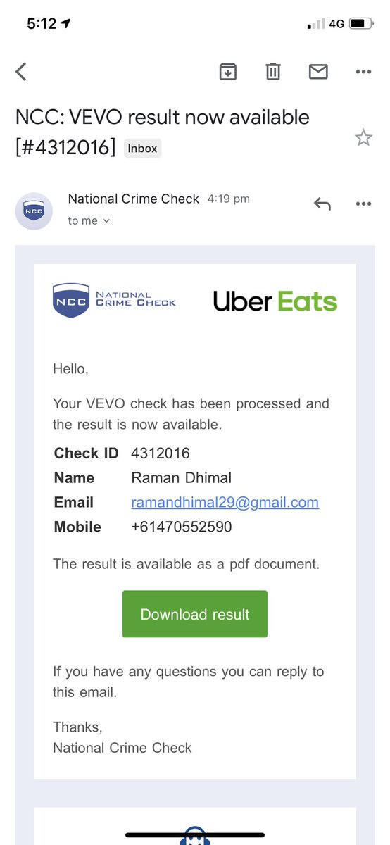 RamanDhimal's tweet photo. @Uber_Support hello, NCC has already send a result but it’s not uploaded on my Uber account yet. https://t.co/fst6NxYBb4